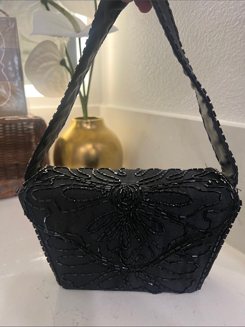 Beaded Black Evening Handbag